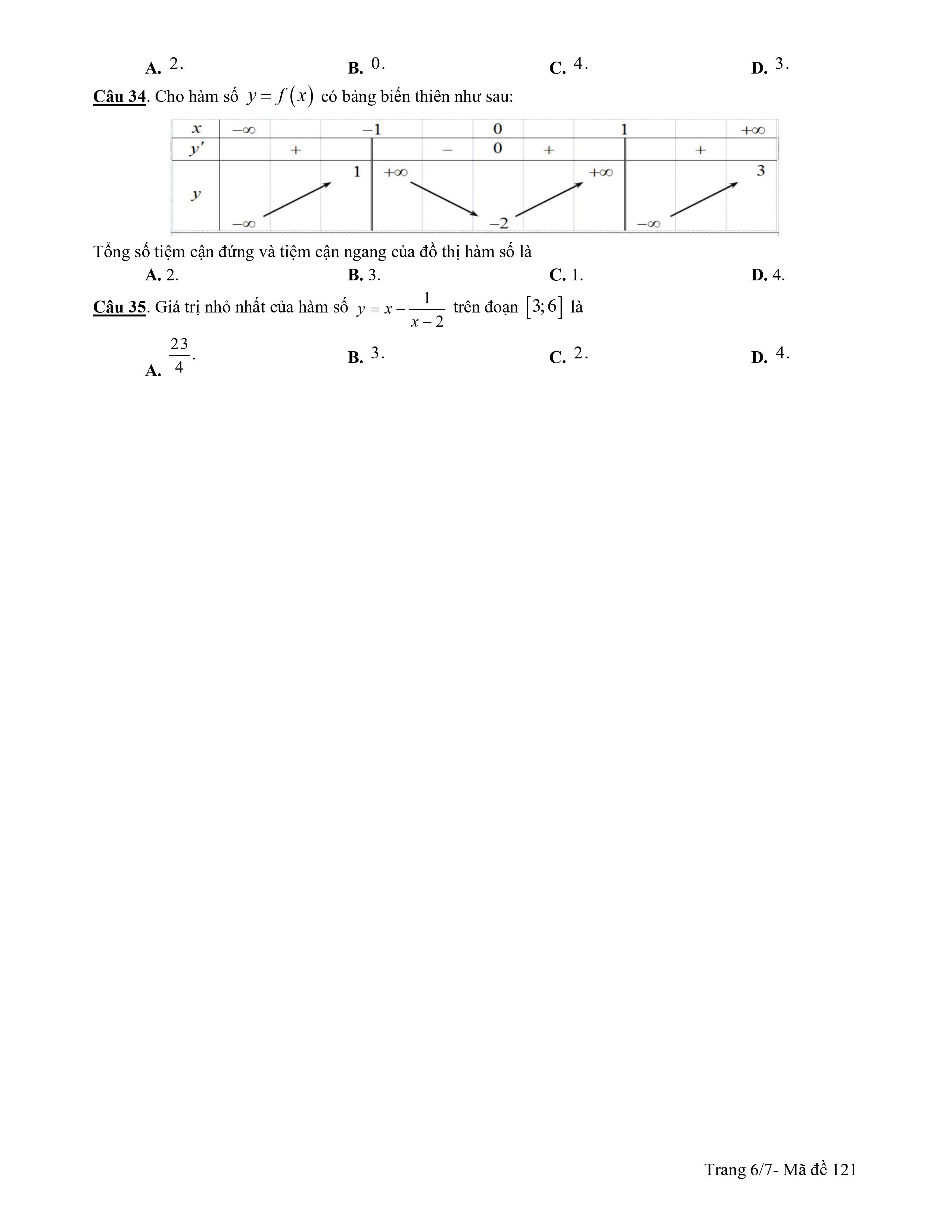 Đề kiễm tra giữa kì 1 Toán 12